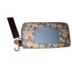 NOBO No Boundaries Zip Around Wallet Blue‎ Sunflowers Brand New!